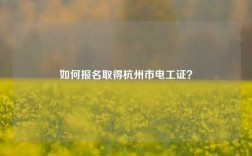 如何報名取得杭州市電工證？