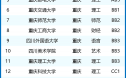 重慶大學專業(yè)排名