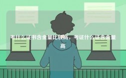 考什么證書含金量比較高，考證什么證含金量高