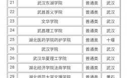 武漢公辦二本大學名單