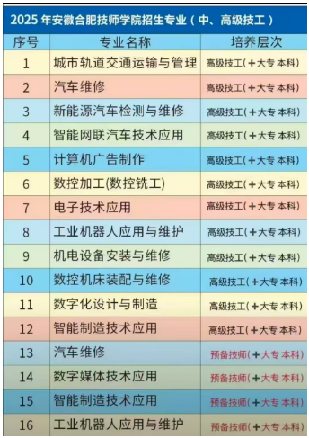 安徽合肥技師學(xué)院2025年招生簡(jiǎn)章（公辦院校+學(xué)費(fèi)全免）-圖2