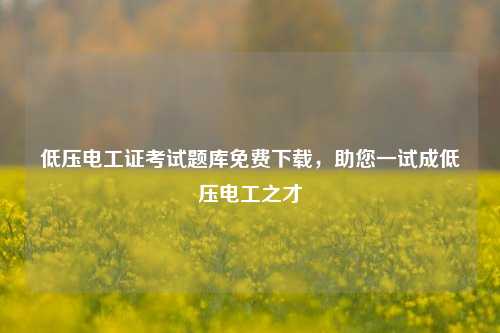 低壓電工證考試題庫(kù)免費(fèi)下載，助您一試成低壓電工之才-圖1