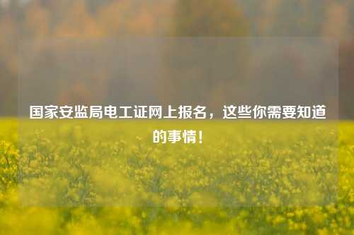 國家安監局電工證網上報名，這些你需要知道的事情！-圖1