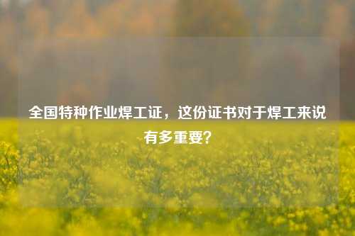 全國(guó)特種作業(yè)焊工證，這份證書(shū)對(duì)于焊工來(lái)說(shuō)有多重要？-圖1